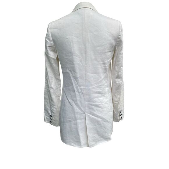 Vince White Linen Blend Blazer Women’s Size 4 Shawl Collar Two-Button Lightweigh - Picture 4 of 7